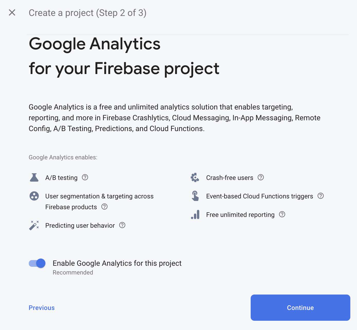 Enable Google Analytics